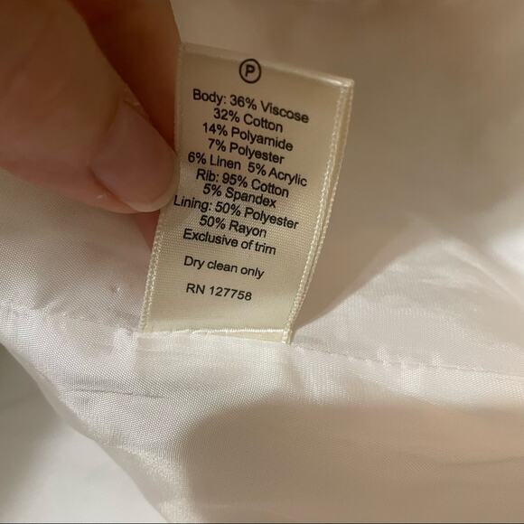 Truth & Pride Cream Tweed Moto Zip Blazer Jacket With Metallic Thread Womens M - Picture 10 of 10